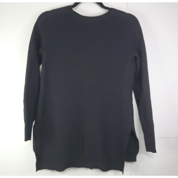 Athleta Women's XS Honeycomb Thermal Waffle Knit Sweater Black - Picture 2 of 8